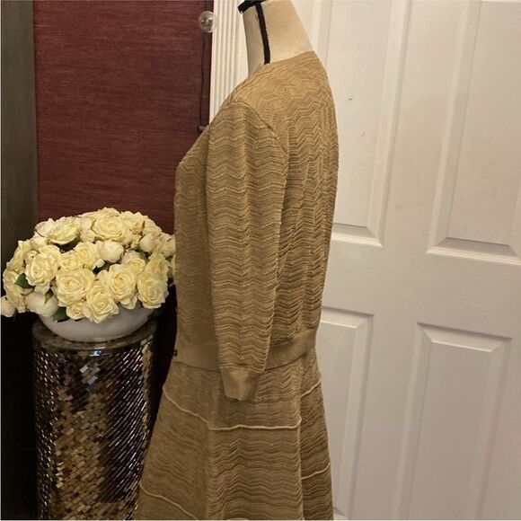 Ralph Lauren black label Elegant Tan Dress with Cardigan, L - Picture 11 of 14